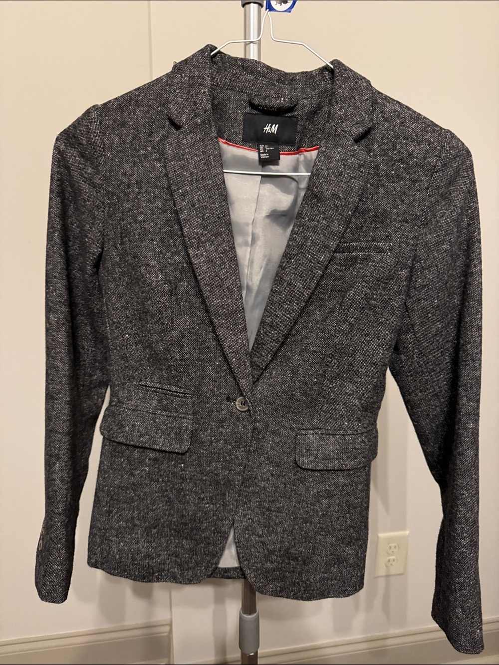 H&M Women's Dark Gray Tweed Blazer
